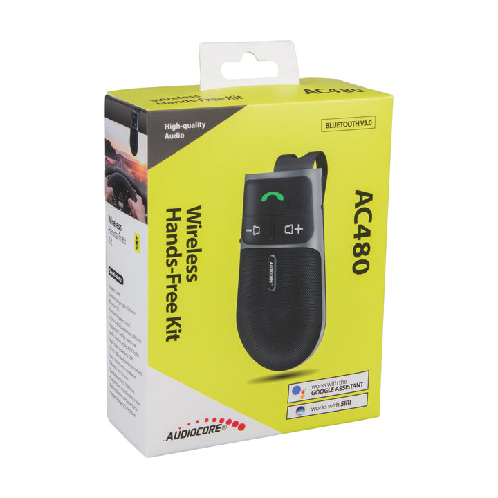 Kit mains libres Bluetooth 5.0 Audiocore AC480 A2DP avec haut-parleur 2 W, compatible Google et Siri