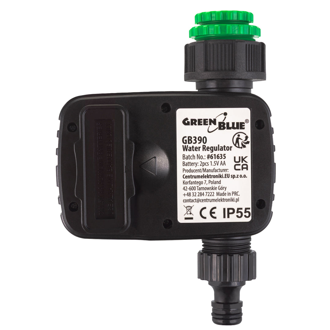Programmateur d'arrosage électronique GreenBlue, programmateur, alimentation 2x1.5V AA, GB390