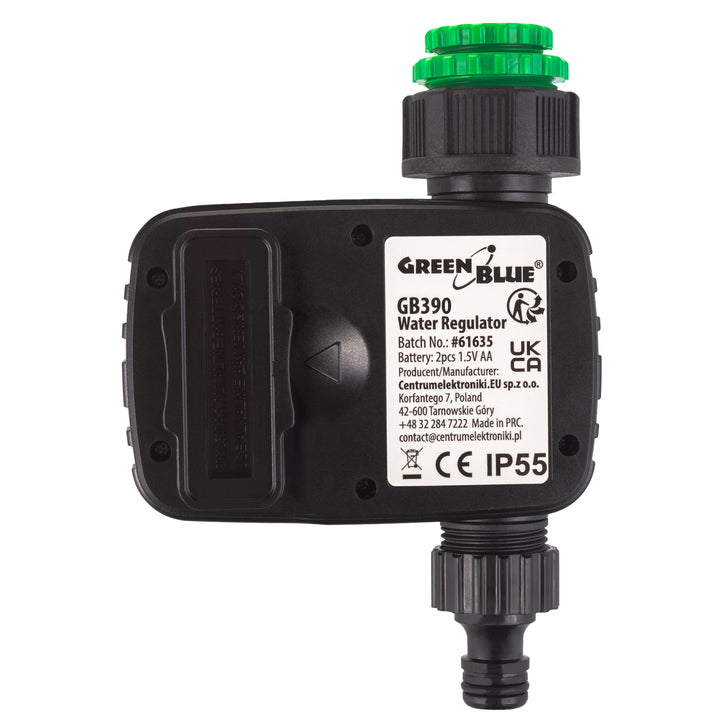 Programmateur d'arrosage électronique GreenBlue, programmateur, alimentation 2x1.5V AA, GB390