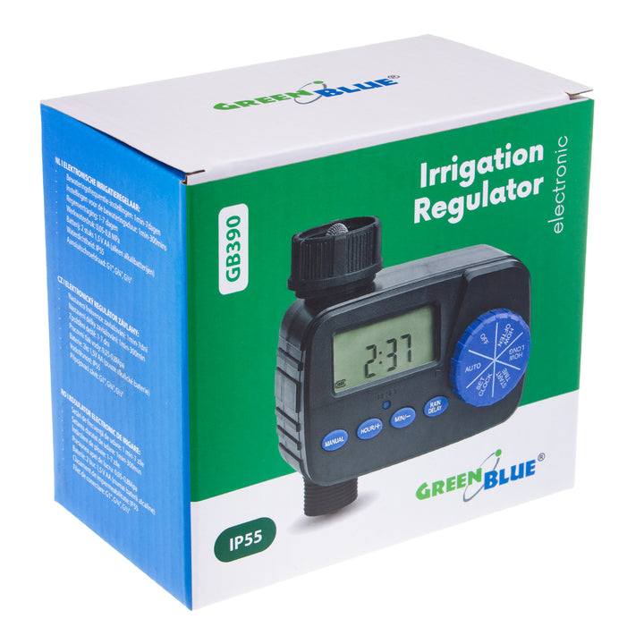Programmateur d'arrosage électronique GreenBlue, programmateur, alimentation 2x1.5V AA, GB390