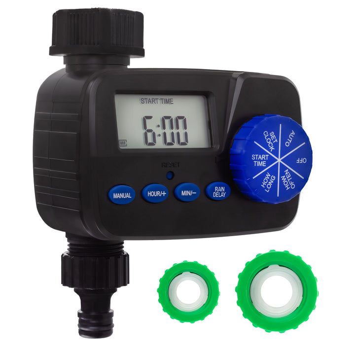 Programmateur d'arrosage électronique GreenBlue, programmateur, alimentation 2x1.5V AA, GB390