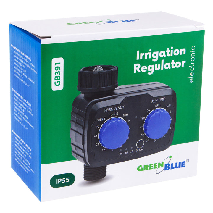Programmateur d'arrosage électronique GreenBlue, programmateur, alimentation 2x 1.5V AA, GB391