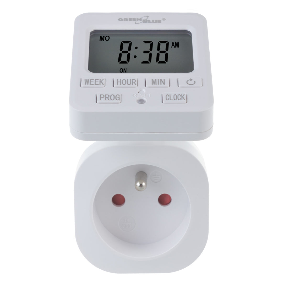 GreenBlue timer digitale klok, programmeur - timer, max. belasting 16A, IP20, GB605 E