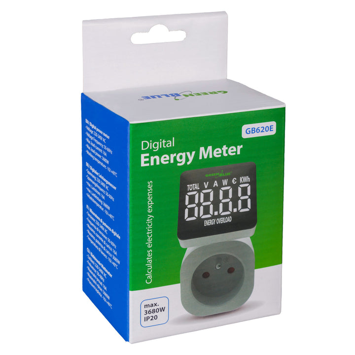 GreenBlue GB620 E Wattmeter energiemeter 16A, max.3680W secundair geheugen