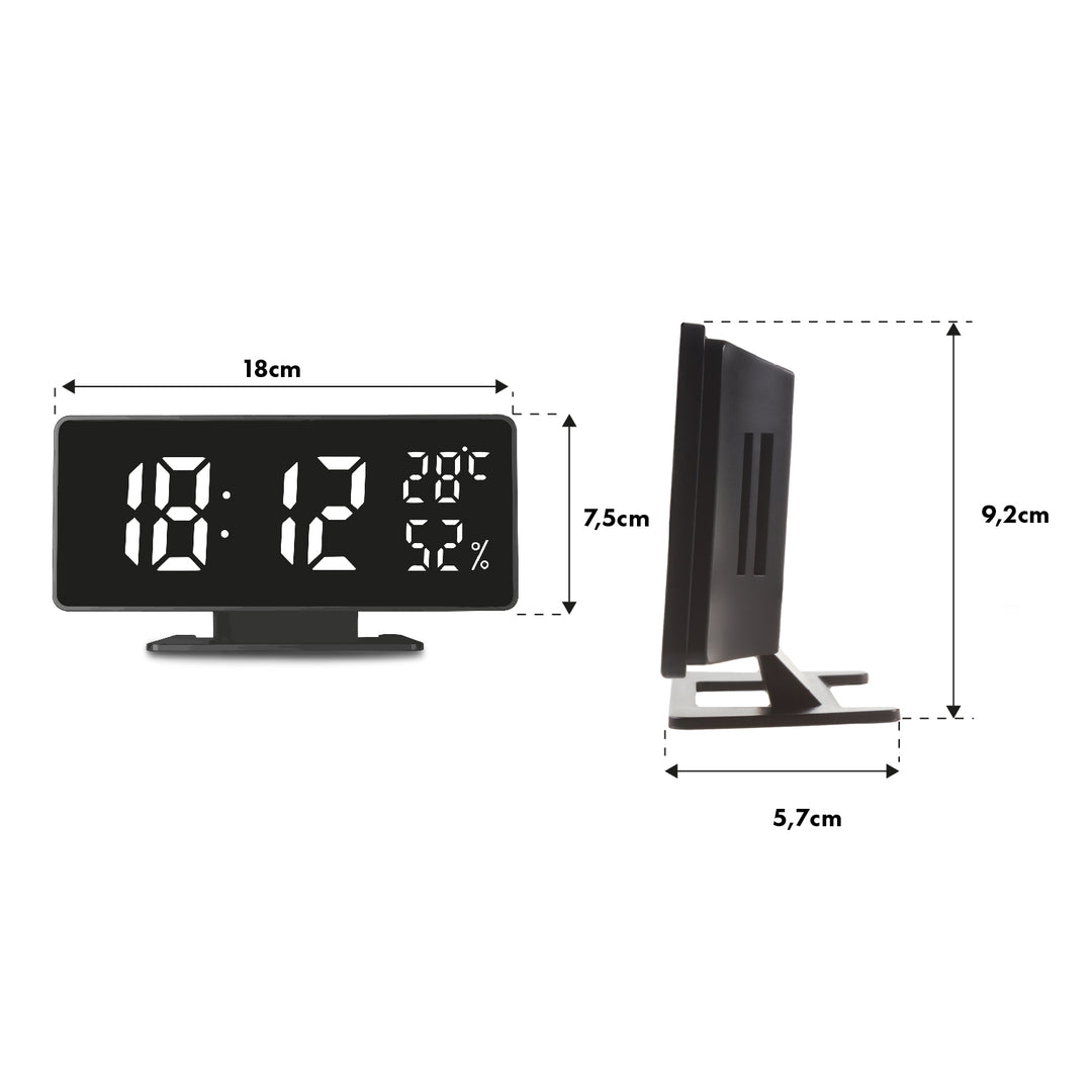GreenBlue GB395 Horloge avec alarme et thermomètre hygromètre noir