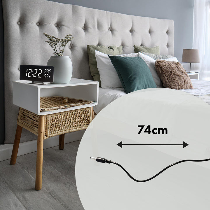 GreenBlue GB395 Horloge avec alarme et thermomètre hygromètre noir