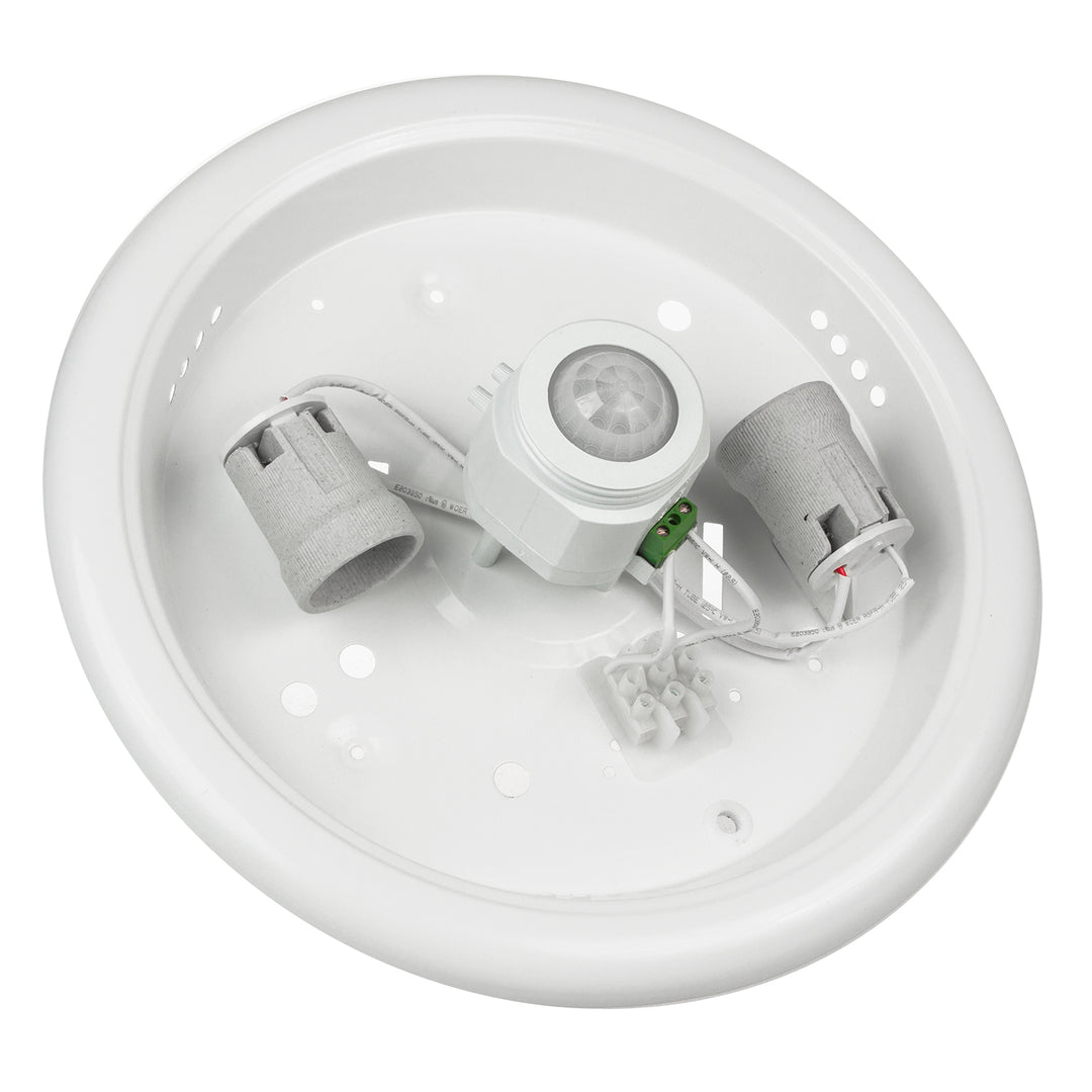 Plafond met Maclean PIR-sensor, plafond, met LED-lichtbron, 2x max. 40W, E27, 220-240V~ 50/60Hz, MCE324 + 2xMCE266