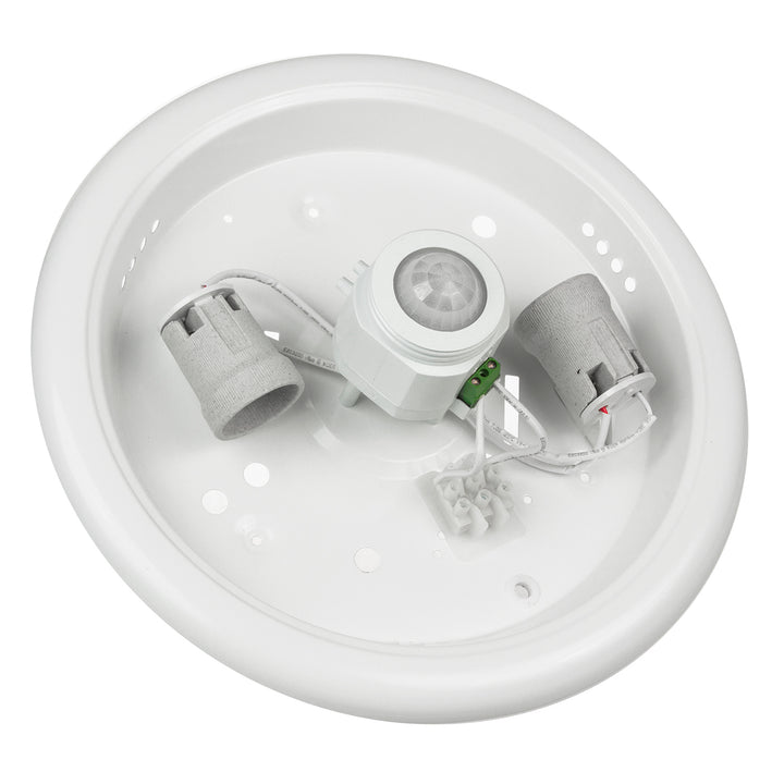 Plafond met Maclean PIR-sensor, plafond, met LED-lichtbron, 2x max. 40W, E27, 220-240V~ 50/60Hz, MCE324 + 2xMCE266