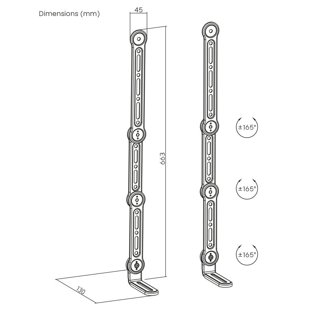 Maclean Support universel VESA pour barre de son, 15kg max, MC-335