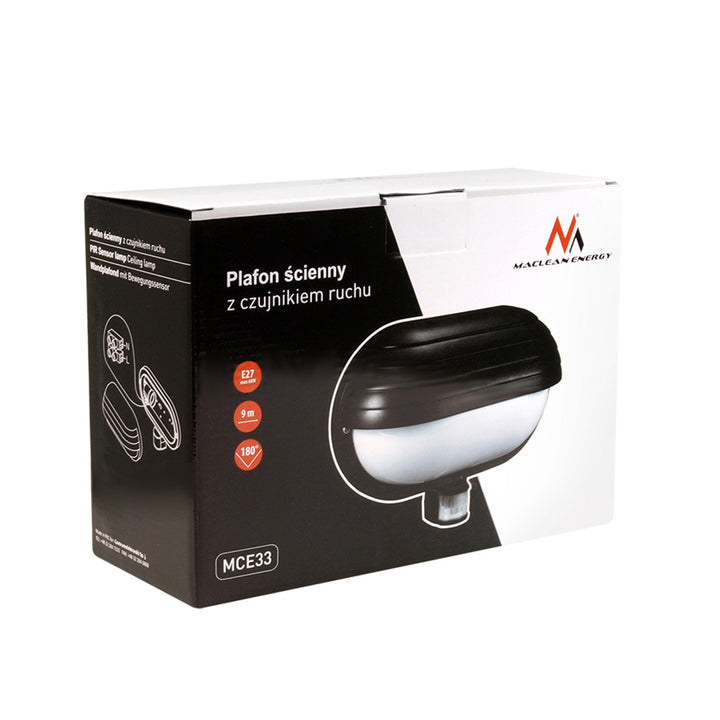 Maclean wandlamp, met PIR-sensor, max. 60W, 180°, MCE33B + 8W LED