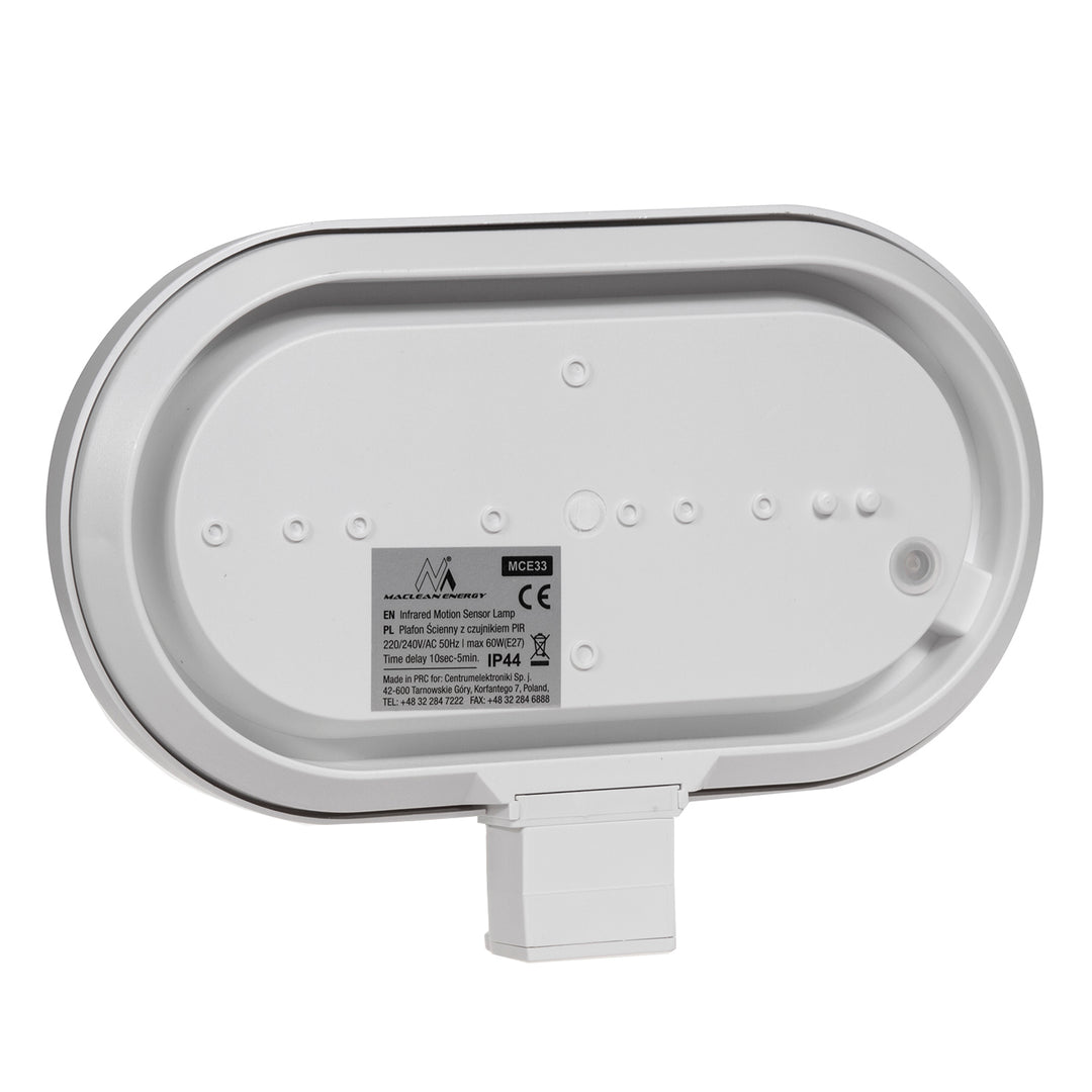 Maclean wandlamp, met PIR-sensor, max. 60W, 180°, MCE33 W + 6W LED