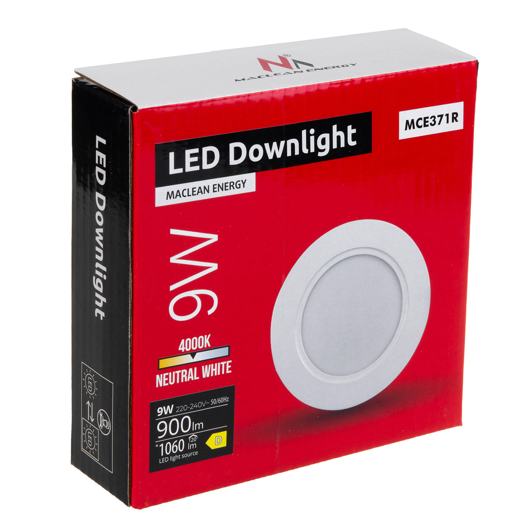Maclean MCE371 R/MCE376 R 5x LED plafondpaneel, SLIM inbouw, 9W, Neutraal Wit 4000K, 120*26mm, 900lm, + 5x opbouwadapter