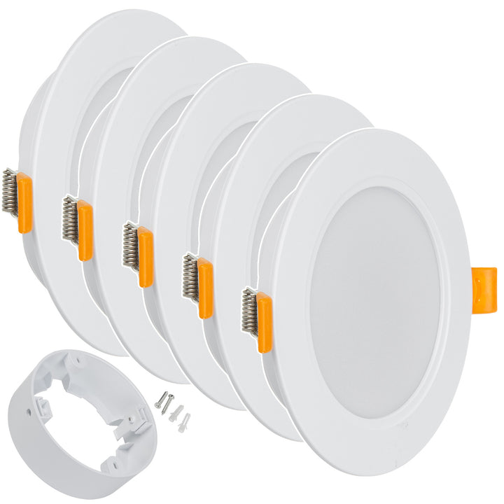 Maclean MCE371 R/MCE376 R 5x LED plafondpaneel, SLIM inbouw, 9W, Neutraal Wit 4000K, 120*26mm, 900lm, + 5x opbouwadapter