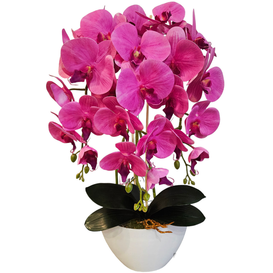 Orchidée artificielle Damich, rose, en caoutchouc, 3pgo2