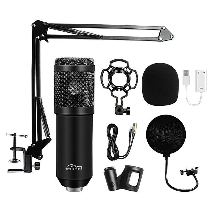 Media-Tech MT397K Microphone à condensateur support réglable accessoires