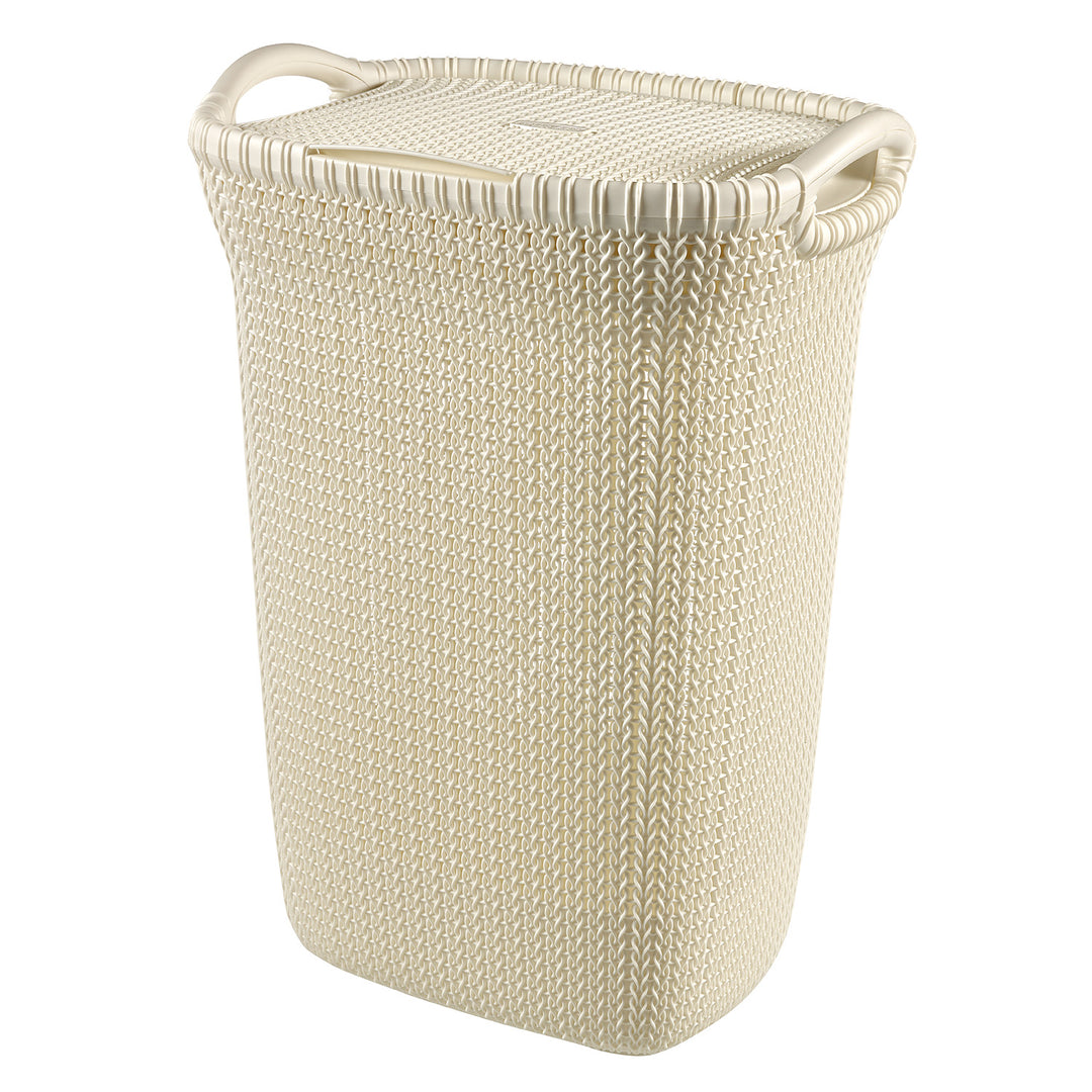 Curver wasmand, opengewerkt design, 2 handvatten, 57l, crème, Knit