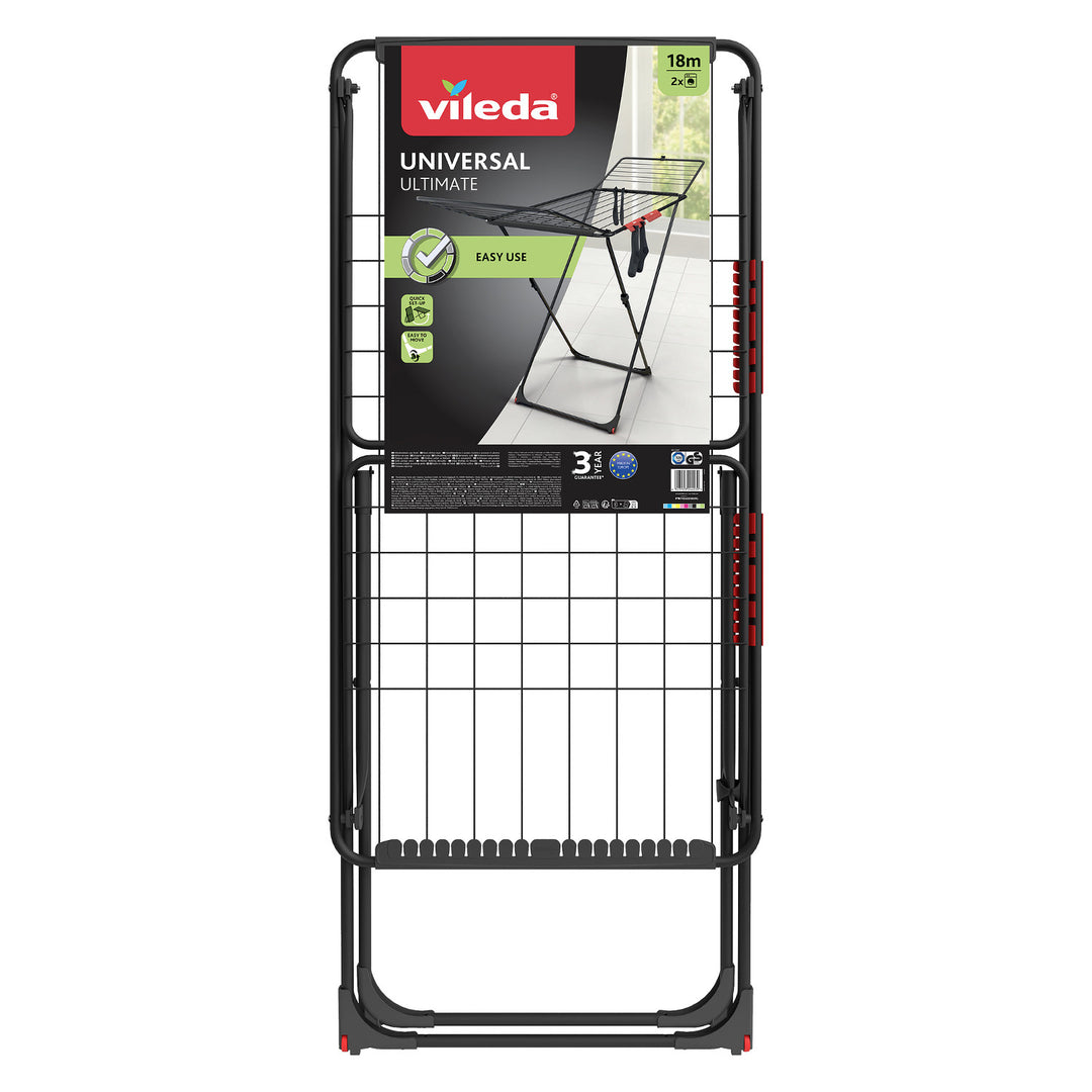 Vileda wasdroger, 18m droogoppervlak, zwart, Universal Ultimate