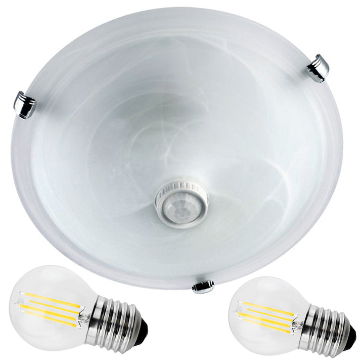 Maclean MCE22/MCE284 WW Plafondbewegingsmelder, met PIR-sensor met 2x LED-lamp max. 40W E27