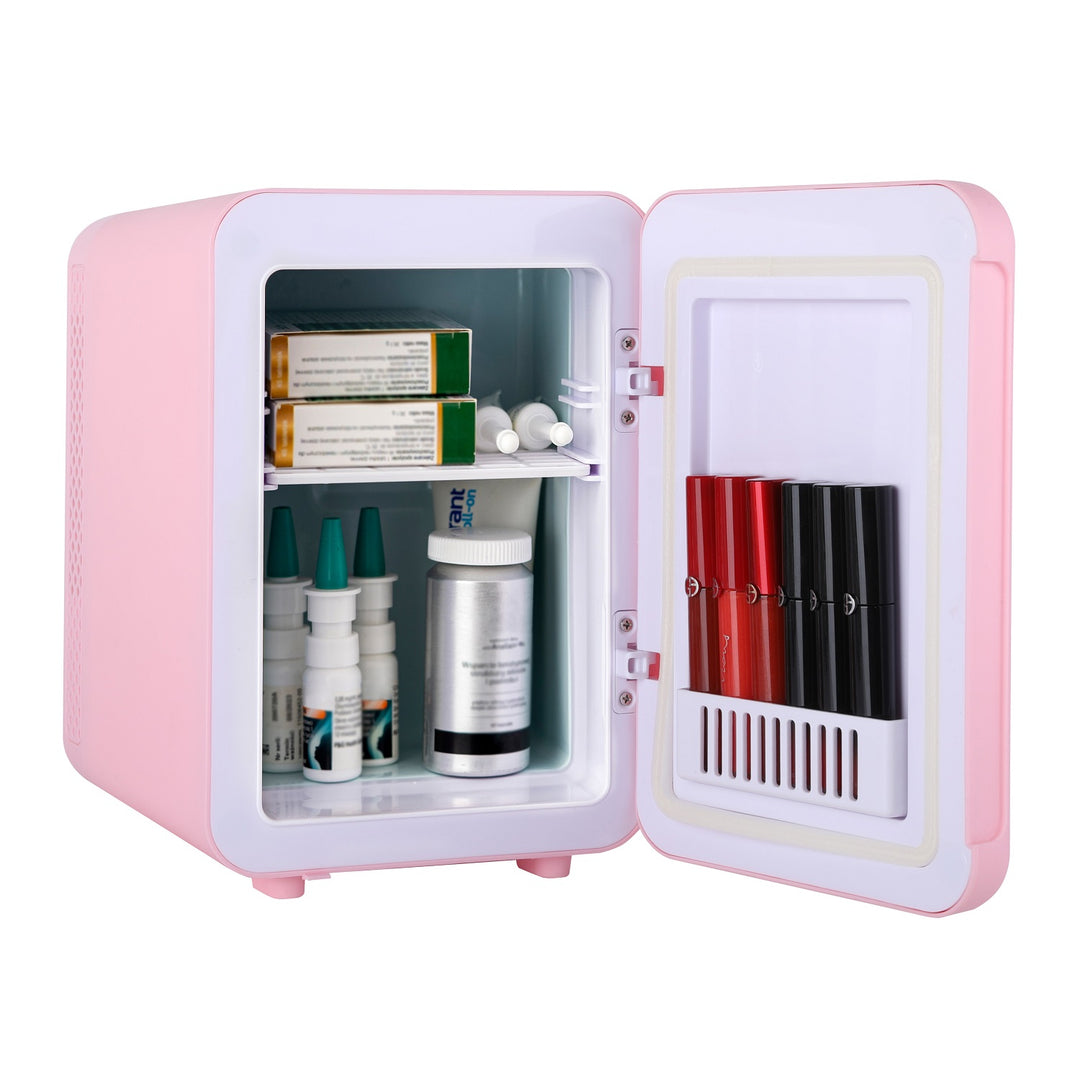 Adler draagbare koelkast, koeling en verwarming, voor thuis en auto, 4L, roze, AD 8084