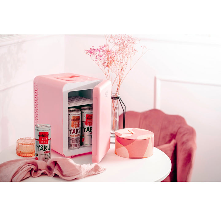 Adler draagbare koelkast, koeling en verwarming, voor thuis en auto, 4L, roze, AD 8084