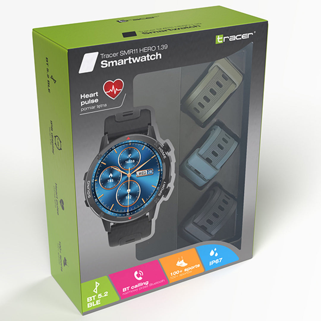 Smartwatch Tracer, Bluetooth 5.2 BLE, 1,39 '' IPS, SMR11 HERO