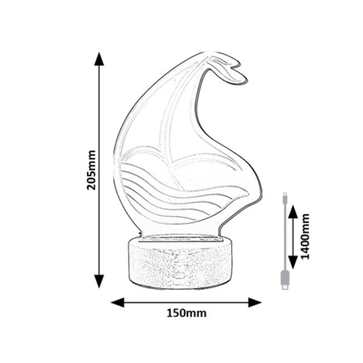 Rabalux lamp, decoratief, LED, 2W, zeilboot, Akali