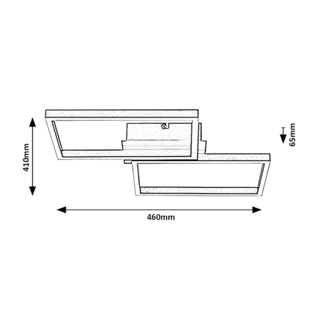 Rabalux, plafonnier, LED 40W, noir, télécommande, Ludano