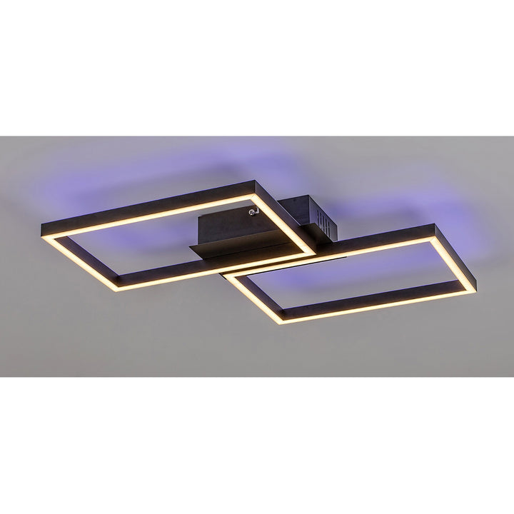 Rabalux, plafondlamp, LED 40W, zwart, afstandsbediening, Ludano