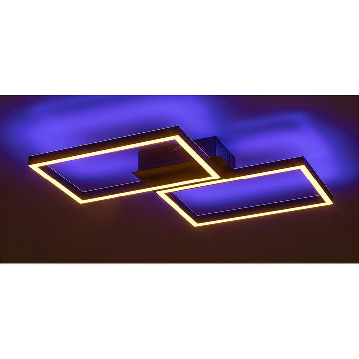 Rabalux, plafonnier, LED 40W, noir, télécommande, Ludano