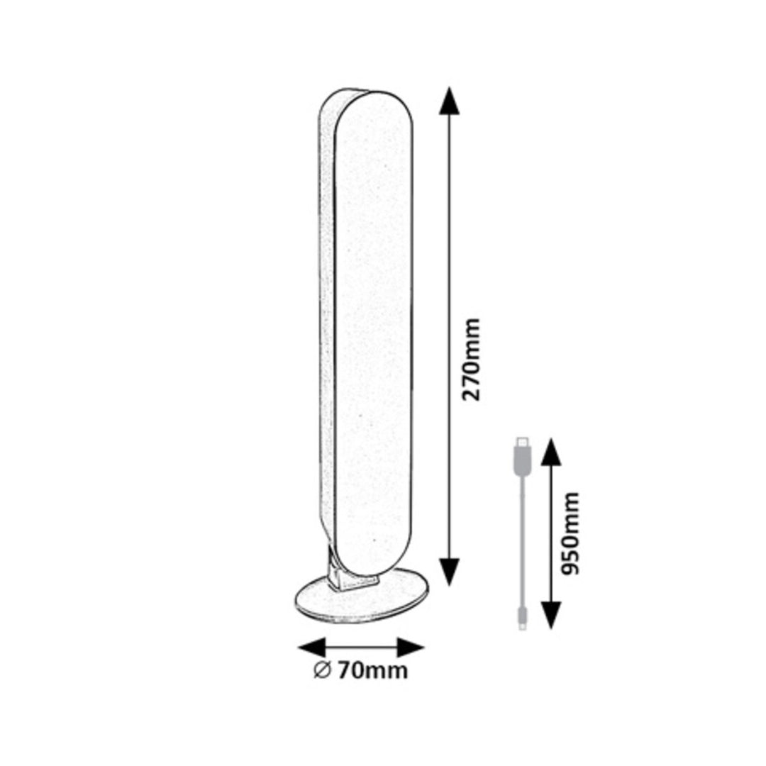 Lampe de table Rabalux, décorative, LED 3W, USB, Parker