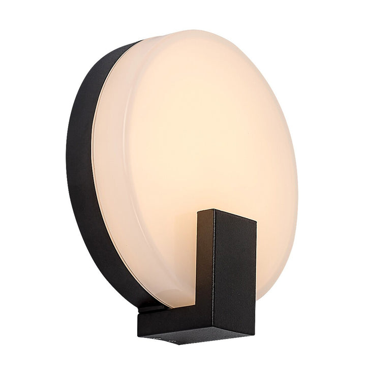 Rabalux buitenwandlamp, rond, IP44, 10W, zwart, Cyprus-model. Perfect voor elegante en functionele buitenverlichting.