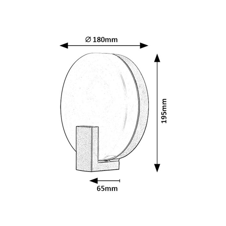 Rabalux buitenwandlamp, rond, IP44, 10W, zwart, Cyprus-model. Perfect voor elegante en functionele buitenverlichting.