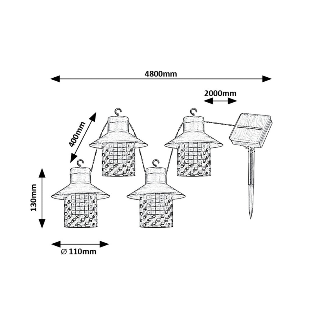 Éclairez votre extérieur avec 4 lampes solaires Rabalux. IP44, noir, modèle Ximpu. Style et résistance aux intempéries pour votre espace extérieur.