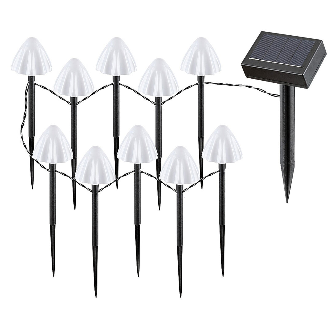 Rabalux lampen op zonne-energie, 10 lampen, LED, IP44, paddestoelvormige lampenkap, Skadar