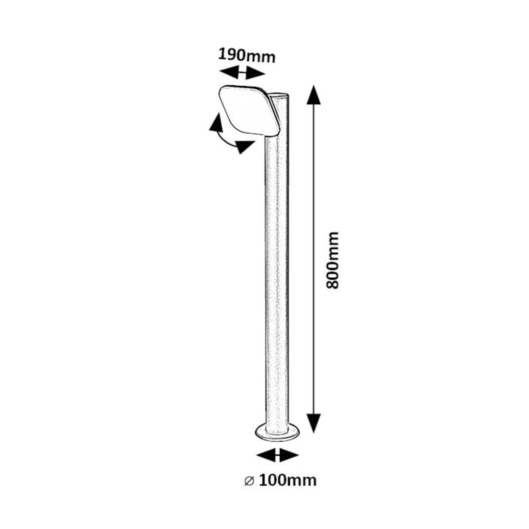 Rabalux lamp, vrijstaand, buiten, LED 12W, IP44, 80 cm, zwart, Odiel