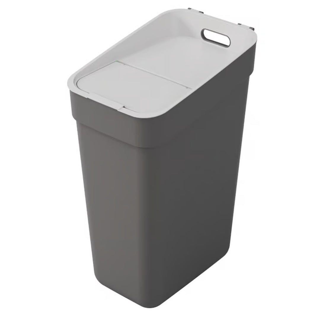 Poubelle Curver, pour le recyclage, 30 litres, gris foncé, prête à collecter