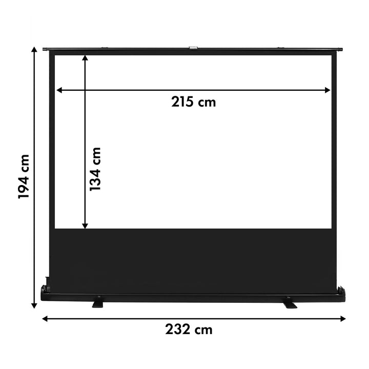 Maclean MC-213 Compact draagbaar vloerprojectorscherm 100" 16:10