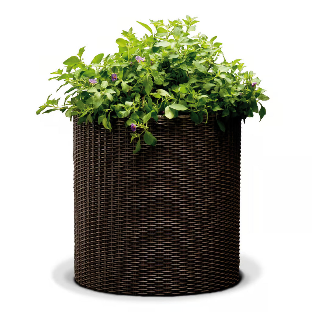 Keter Cilinder Planter M bloempot, rond, diameter 36 cm, bronskleur.