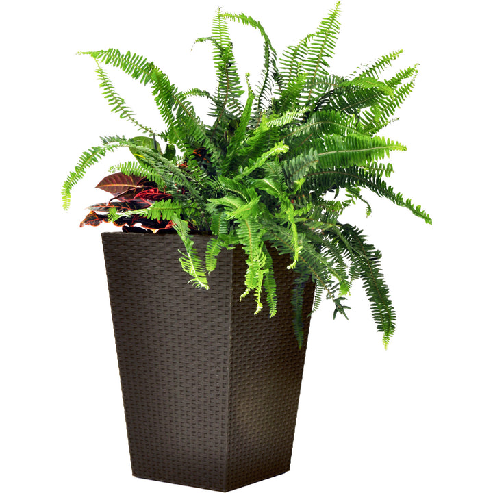 Pot de fleurs Keter, rectangulaire, hauteur 57 cm, brun, Rotin Planter M