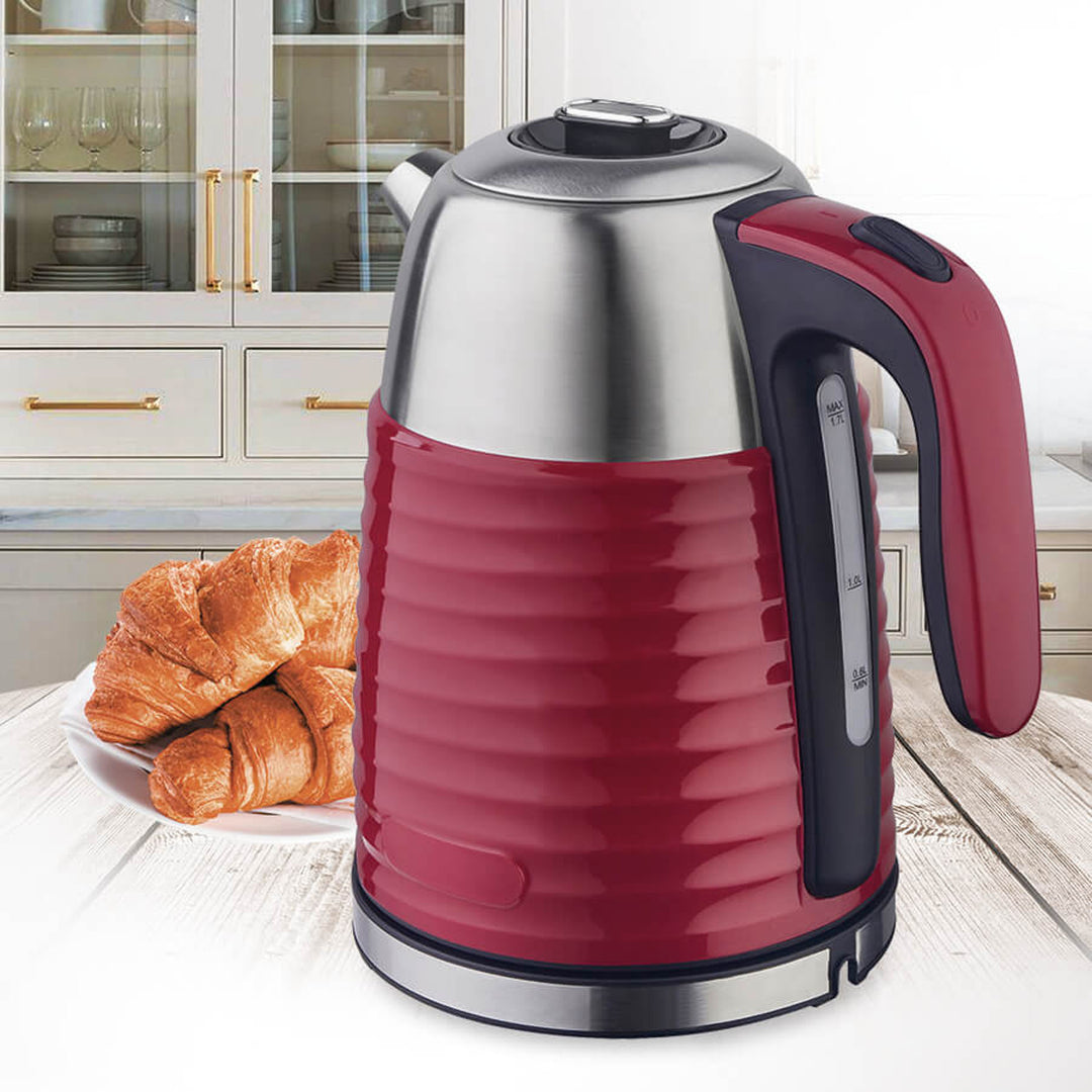 Bouilloire électrique 1,7L Maestro MR-051-RED, corps couleur rouge - prise britannique