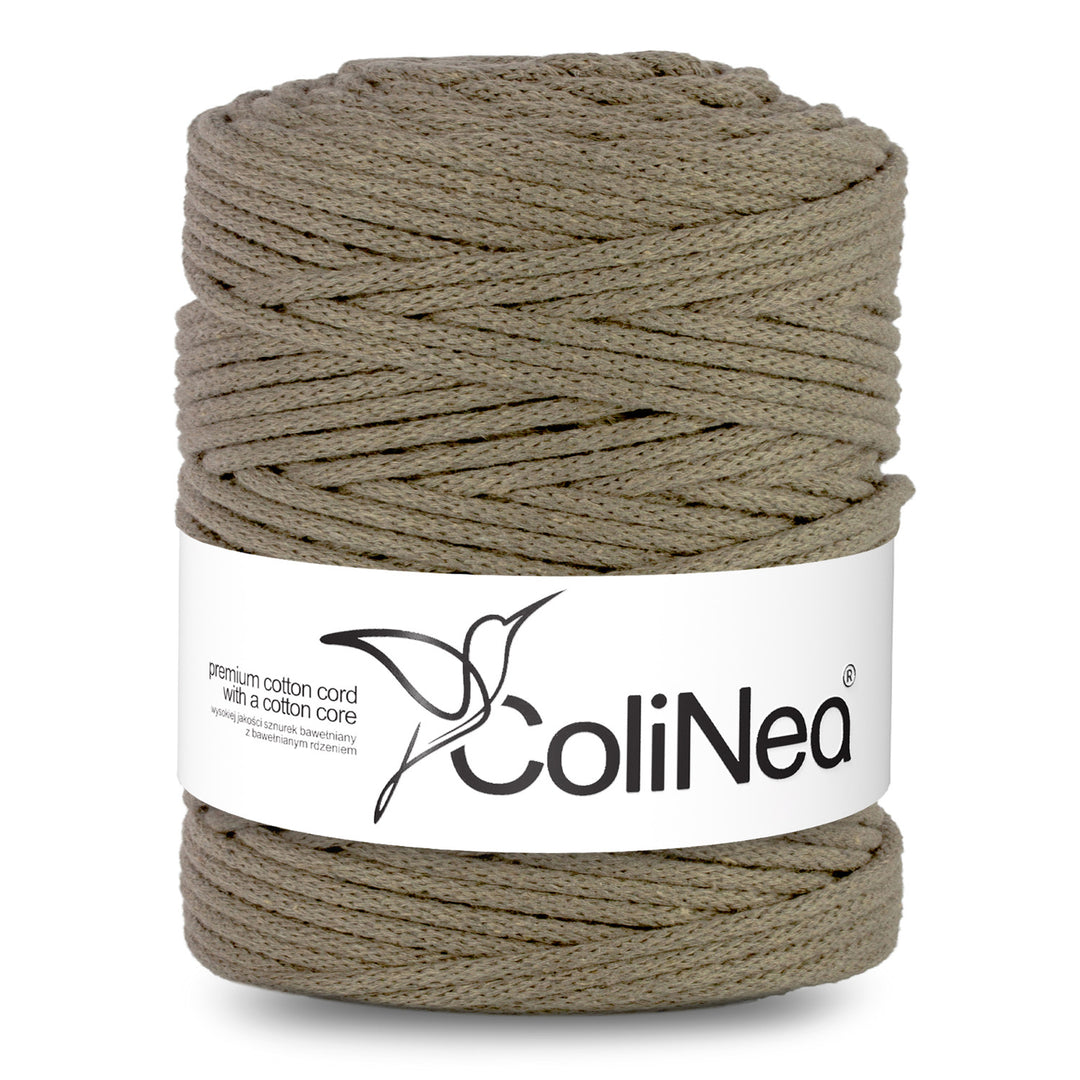 ColiNea, cordon en coton avec âme en coton, tressé, 5mm, 200m, beige foncé