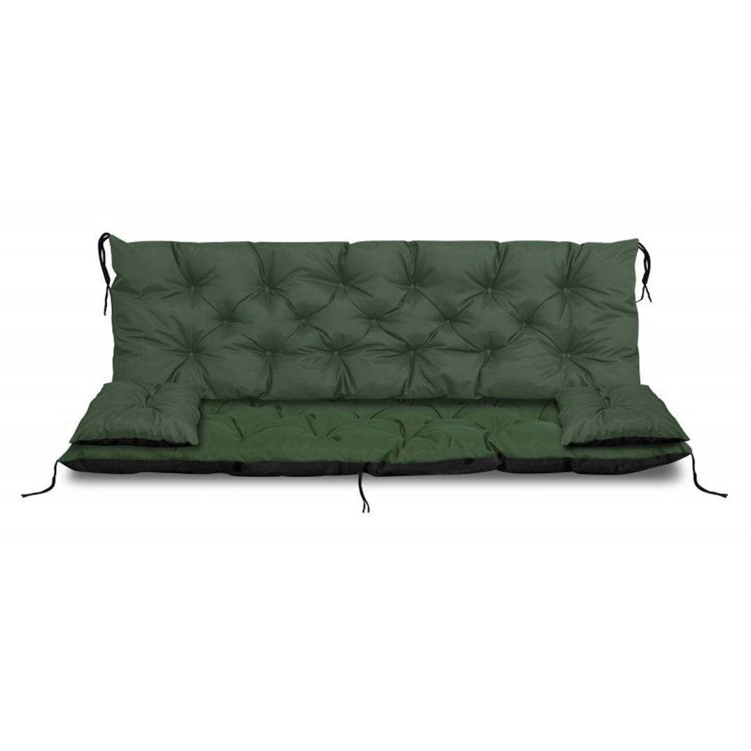 Ensemble de jardin vert 100x60x50cm + 2 coussins 42 x 42 cm