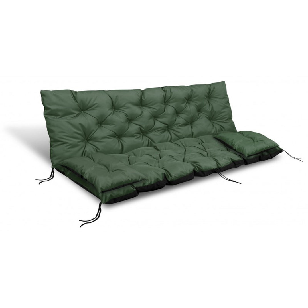 Ensemble de jardin vert 100x60x50cm + 2 coussins 42 x 42 cm