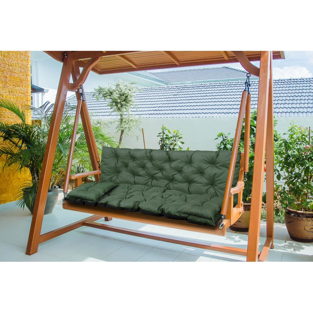 Ensemble de jardin vert 120x60x50cm + 2 coussins 42 x 42 cm