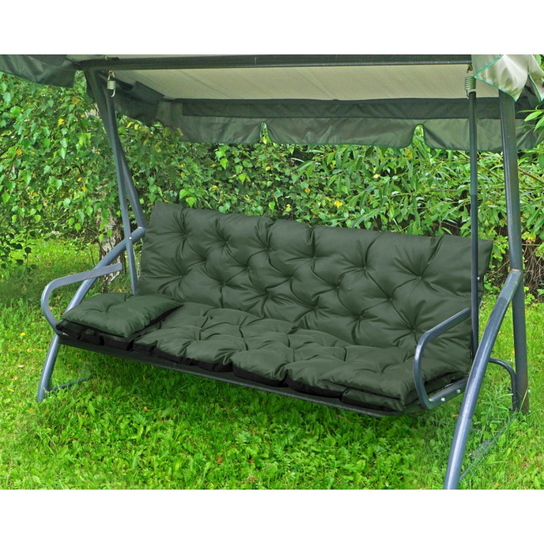 Ensemble de jardin vert 150x60x50cm + 2 coussins 42 x 42cm