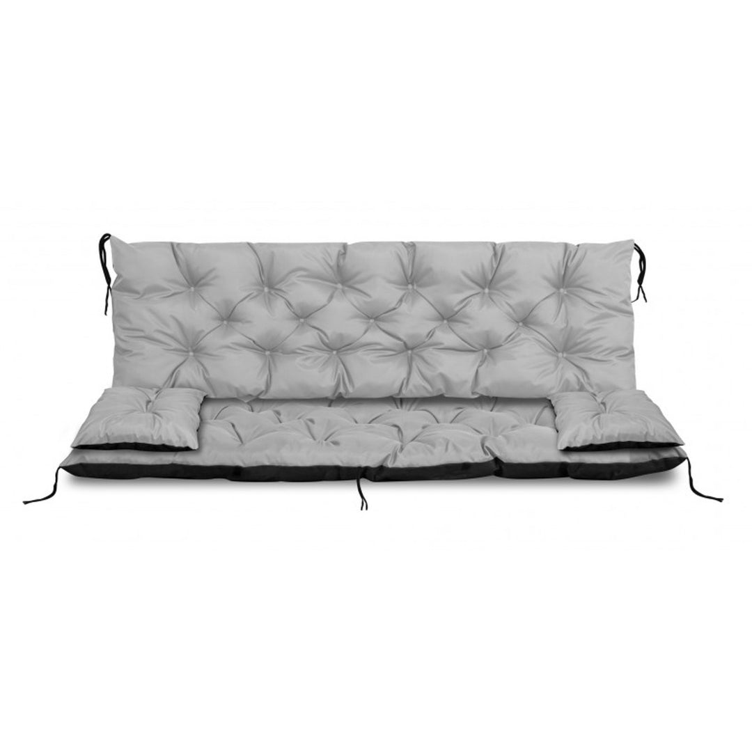 Ensemble de jardin gris clair 100x60x50cm + 2 coussins 42 x 42 cm