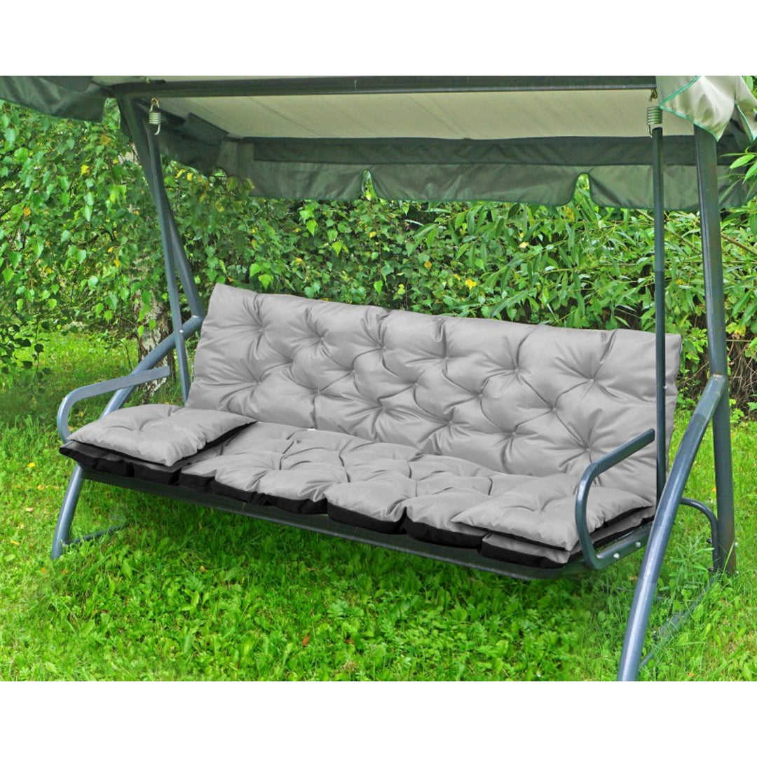 Ensemble de jardin gris clair 120x60x50cm + 2 coussins 42 x 42 cm