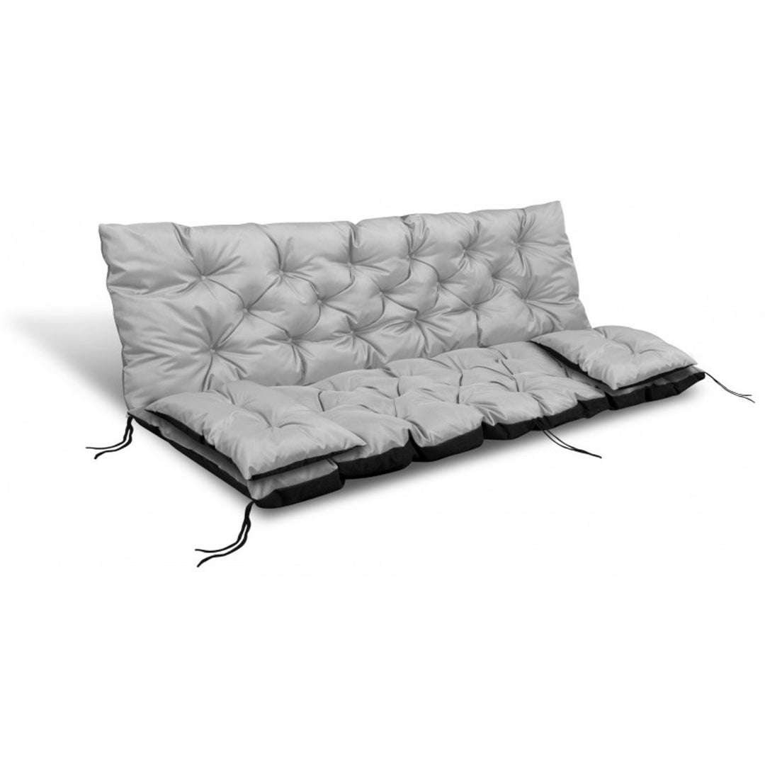 Ensemble de jardin gris clair 120x60x50cm + 2 coussins 42 x 42 cm