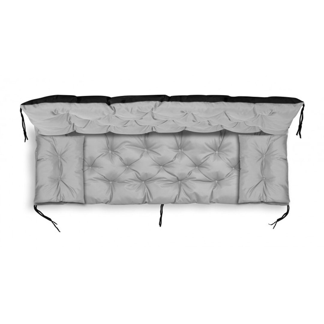 Ensemble de jardin gris clair 150x60x50cm + 2 coussins 42 x 42 cm