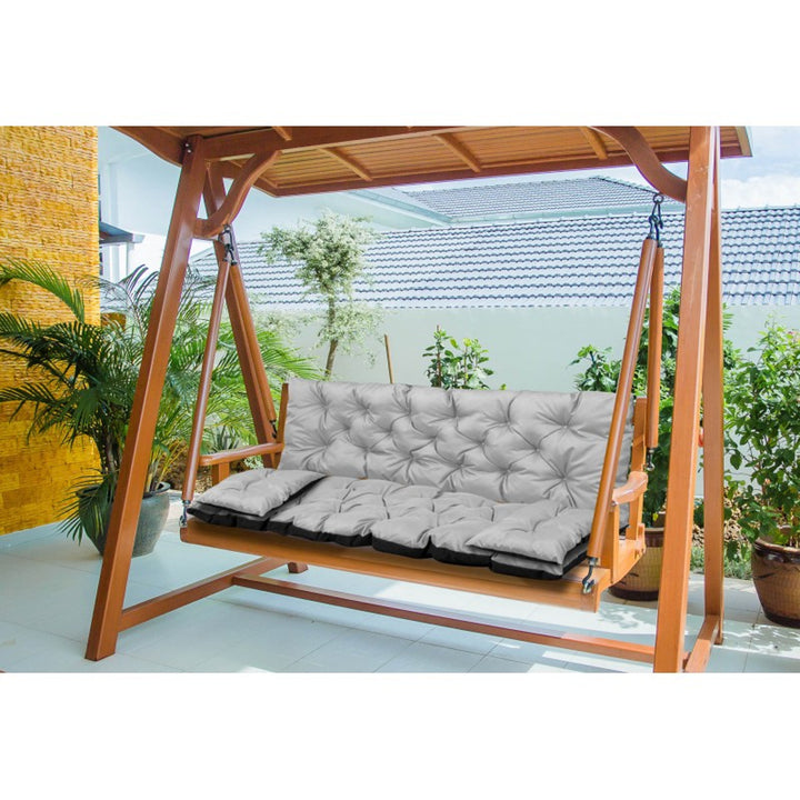 Ensemble de jardin gris clair 150x60x50cm + 2 coussins 42 x 42 cm